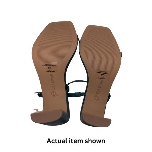 👠 The Drop 7 Avery Square Toe Two Strap High Heeled Sandal Ultramarine - Picture 6 of 6